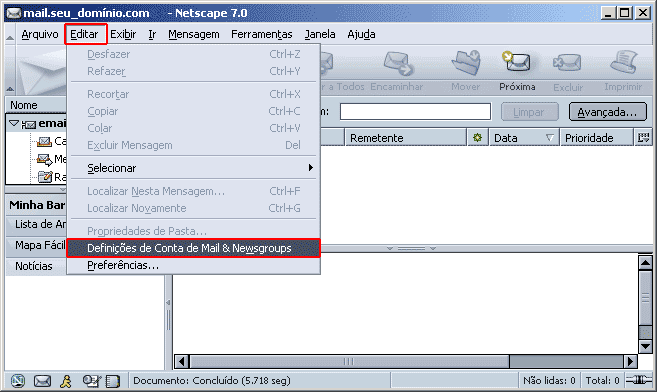 Configurao de email no Netscape