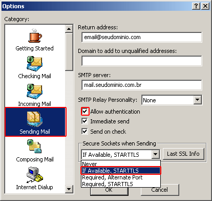 Configurao de email em Eudora