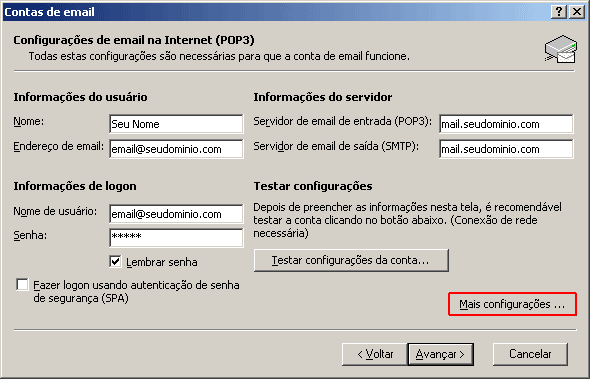 Configurar email no Outlook